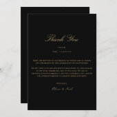 Script Gold & Black Dankkaart Bedankkaart (Voorkant / Achterkant)