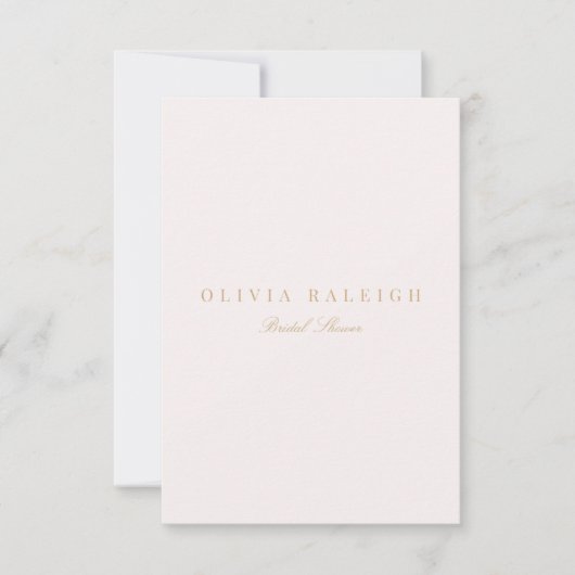 Script Gold & Blush Pink Bridal Shower Invitation (Devant)
