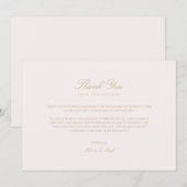 Script Gold & Blush Pink Carte de remerciements (Devant / Derrière)