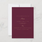 Script Gold & Burgundy Invitation de douche nuptia (Dos)