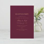 Script Gold & Burgundy Réception Carte d'invitatio (Debout devant)