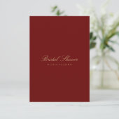 Script Gold & Deep Red Bridal Shower Invitation (Debout devant)