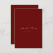 Script Gold & Deep Red Bridal Shower Invitation (Devant / Derrière)