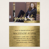 Script Gold | Élégant Faire-part photo (Devant & derrière)