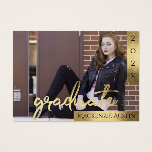 Script Gold | Élégant Faire-part photo (Devant)