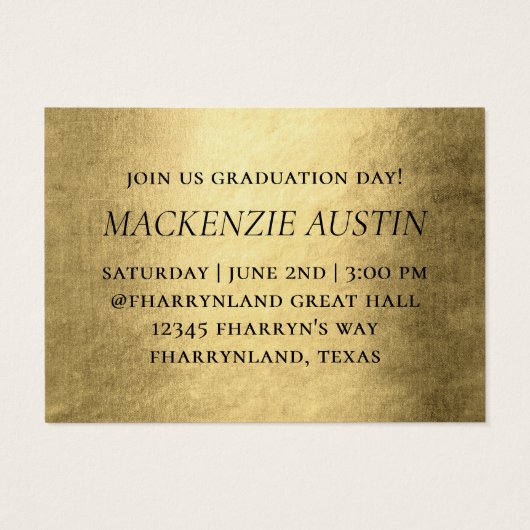 Script Gold | Élégant Faire-part photo (Dos)