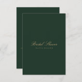 Script Gold Forest Green Bridal Shower Invitation (Devant / Derrière)