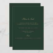 Script Gold & Forest Green Fiançailles Invitation (Devant / Derrière)