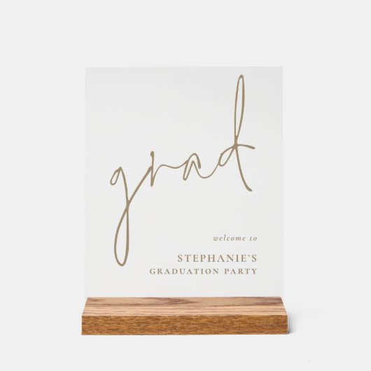 Script Gold Grad Bienvenue À La Fête De Graduation (Recto)