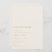 Script Gold & Ivory Réception Carte d'invitation (Devant / Derrière)