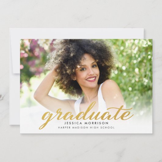 Script Gold moderne 2023 Faire-part de graduation (Devant)