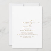 Script Gold moderne 90e anniversaire Invitation de (Devant)