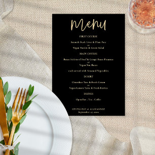 Script Gold moderne Mariage noir Poster du menu