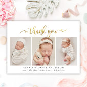 Script Gold moderne Nouveau-né 3 Merci photo bébé