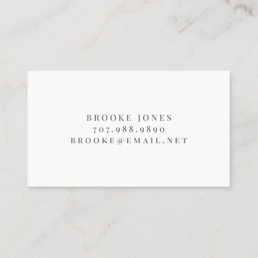 Script Gold Monogramme Initiales Nom Carte d'appel (Dos)