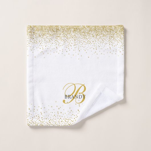Script Gold Parties scintillant moderne or (Gant de toilette)