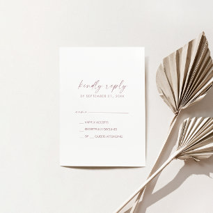 Script Gold Rose moderne Minimal Carte RSVP simple