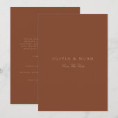 Script Gold & Terracotta Sla de datum Kaart op (Voorkant / Achterkant)