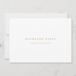 Script Gold & White Bachelor Party Invitation Kaar Kaart