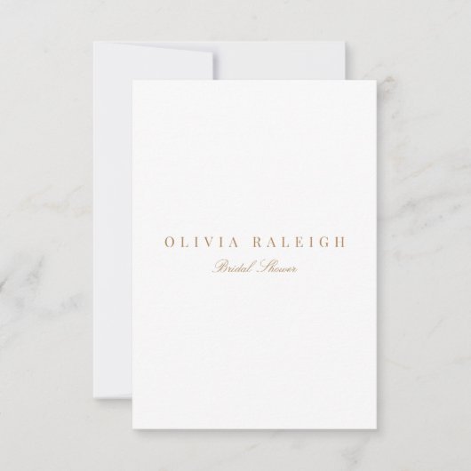 Script Gold & White Bridal Shower Invitation (Devant)