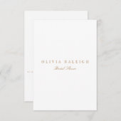 Script Gold & White Bridal Shower Uitnodiging (Voorkant / Achterkant)