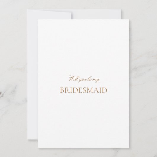 Script Gold & White Bridesmaid Proposal Kaart (Voorkant)