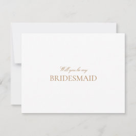 Script Gold & White Bridesmaid Proposal Kaart