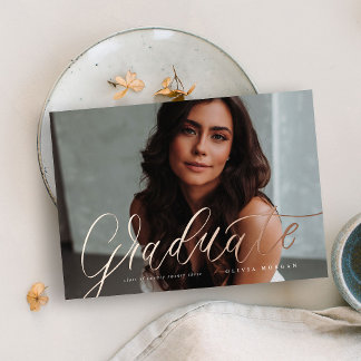 Script Grad Modern Afstudeerfolie Uitnodiging