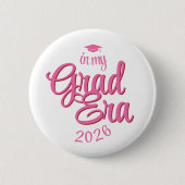 Script Grad Tijdperk Aangepast Jaar Afstuderen Ronde Button 5,7 Cm (Voorkant)