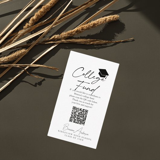 Script Graduation Cap College Fund Informatiekaartje