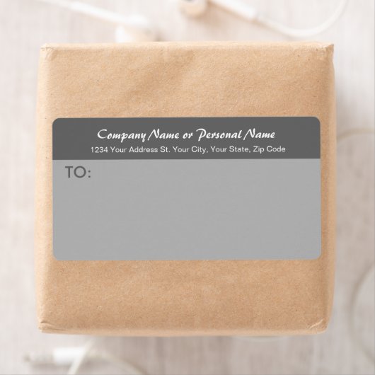 Script Grey Business Mailing Label (Insitu)