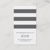 Script Grey White Stripes Pattern Visitekaartje (Achterkant)