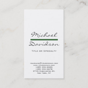 Script gris tendance Carte de visite vert blanc