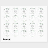 Script groen blad Bruidscadeau Ronde Sticker (Vel)
