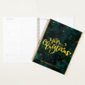 Script Groen en Goud Vrolijk Kerstfeest Planner (Display)