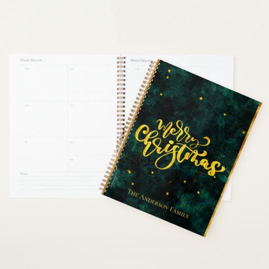  Script Groen en Goud Vrolijk Kerstfeest Planner (Display)