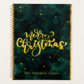  Script Groen en Goud Vrolijk Kerstfeest Planner (Voorkant)