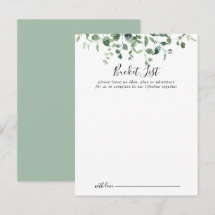 Script Groen Foliage Wedding Bucket List Kaarten