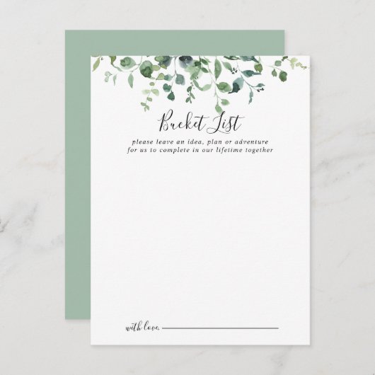 Script Groen Foliage Wedding Bucket List Kaarten (Voorkant / Achterkant)