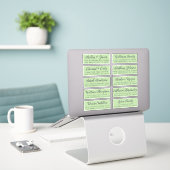 Script Groene Huwelijksgast Adreslabels Sticker (Laptop op bureau)