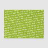 Script Groene Kruidennamen Tissuepapier (Voorkant)