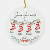 Script Grootouders naar Kerstmis Kousen Keramisch Ornament (Voorkant)