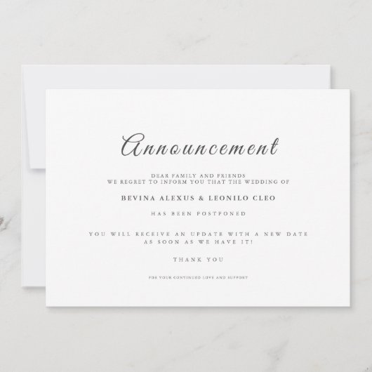 Script GV mariage Annuler le report Faire-part (Devant)