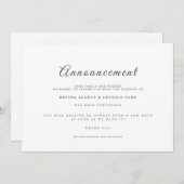 Script GV mariage Annuler le report Faire-part (Devant / Derrière)