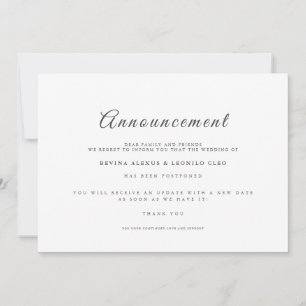 Script GV mariage Annuler le report Faire-part