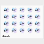 Script HALLO Waterverf Splash Ronde Sticker (Vel)