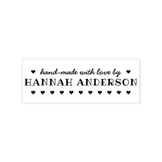 Script "Handgemaakt met liefde door" & aangepaste Rubberstempel (Afrduk)