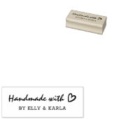 Script Handgemaakt met Liefde Hand getrokken Hart Rubberstempel (Gestempeld)