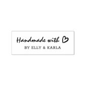 Script Handgemaakt met Liefde Hand getrokken Hart Rubberstempel (Afrduk)