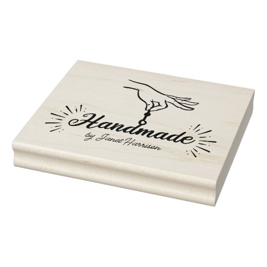 Script Handgemaakte Custom Business, Groot Rubberstempel (Stempel)